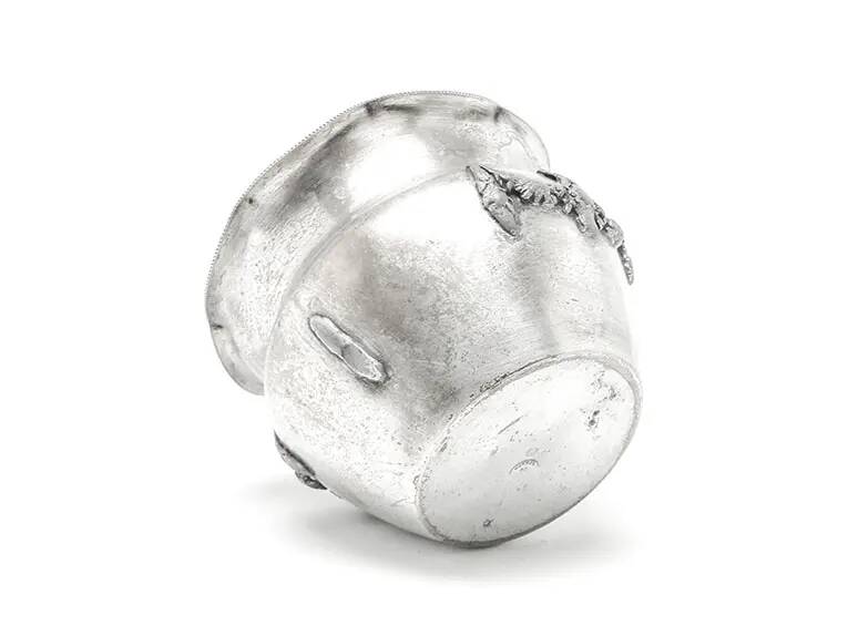 Sugar bowl, Art Nouveau, silver-plated brass, Poland, 1920s