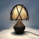 Bedside lamp, table lamp in rattan, bamboo Louis Sognot. 50s