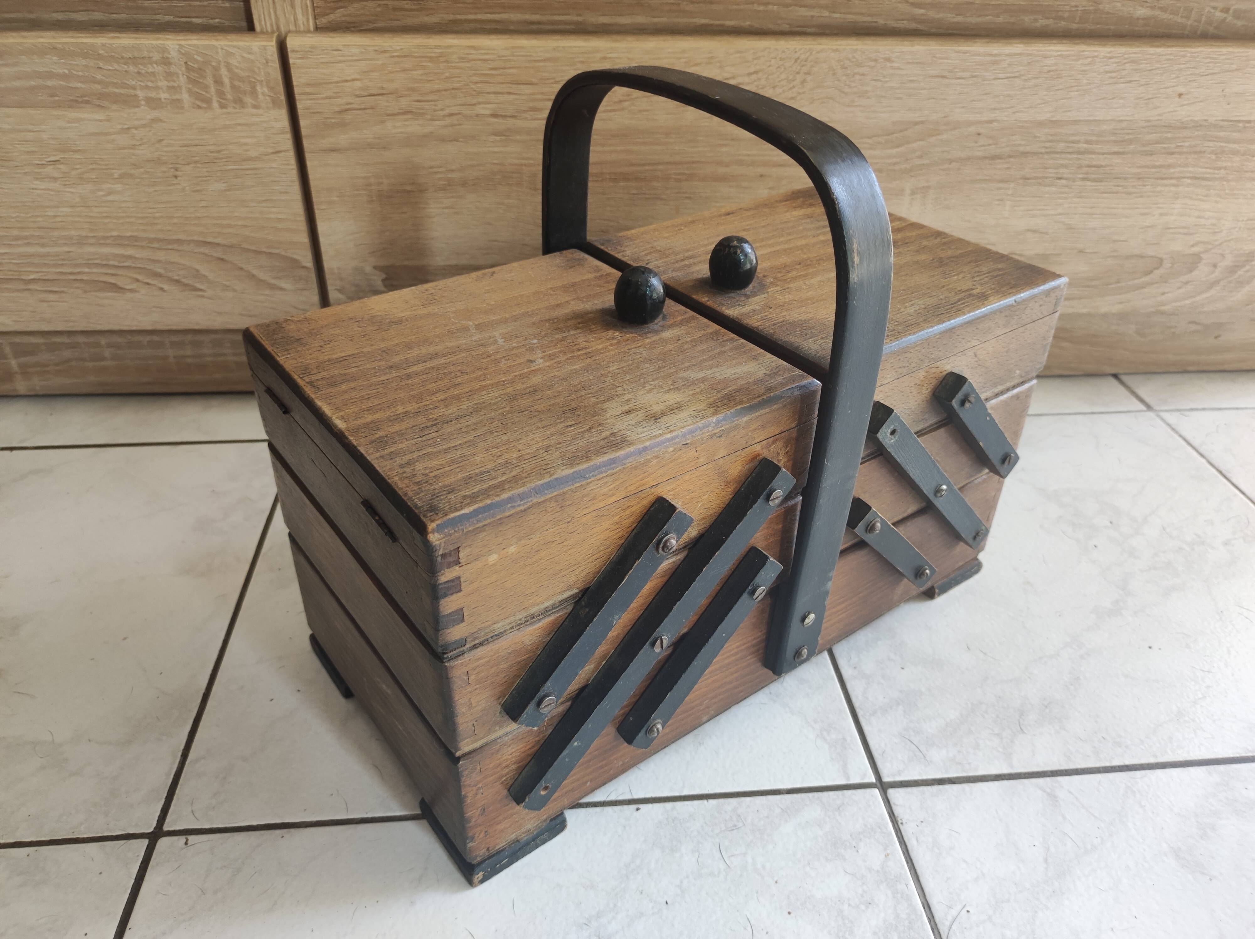 Vintage worker sewing box art deco style