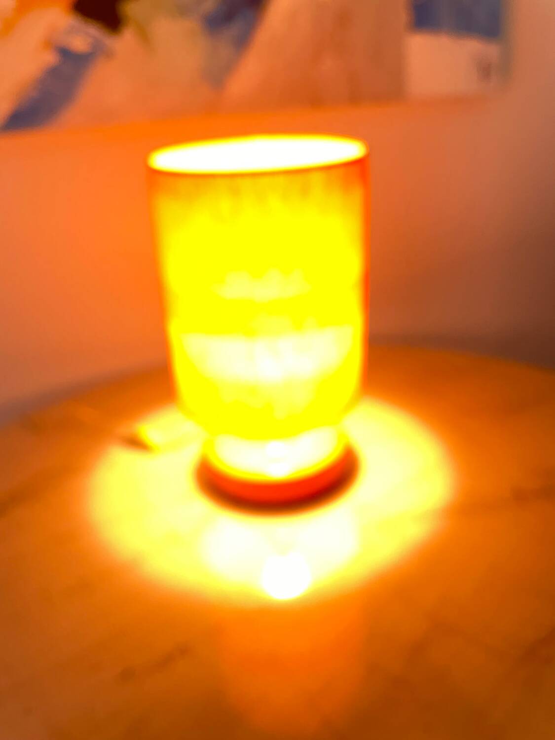 Vintage orange ceramic table lamp 1970