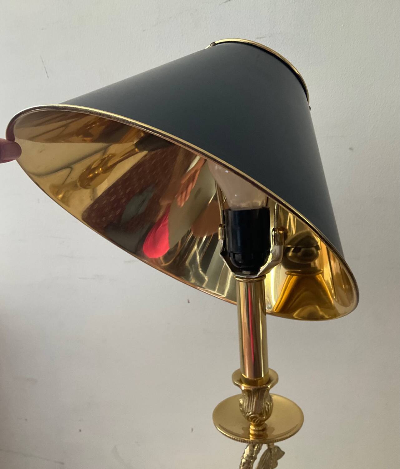 Pair of Empire lamps in bronze and sheet metal