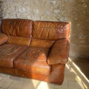 Canapé cuir vintage 2 places 