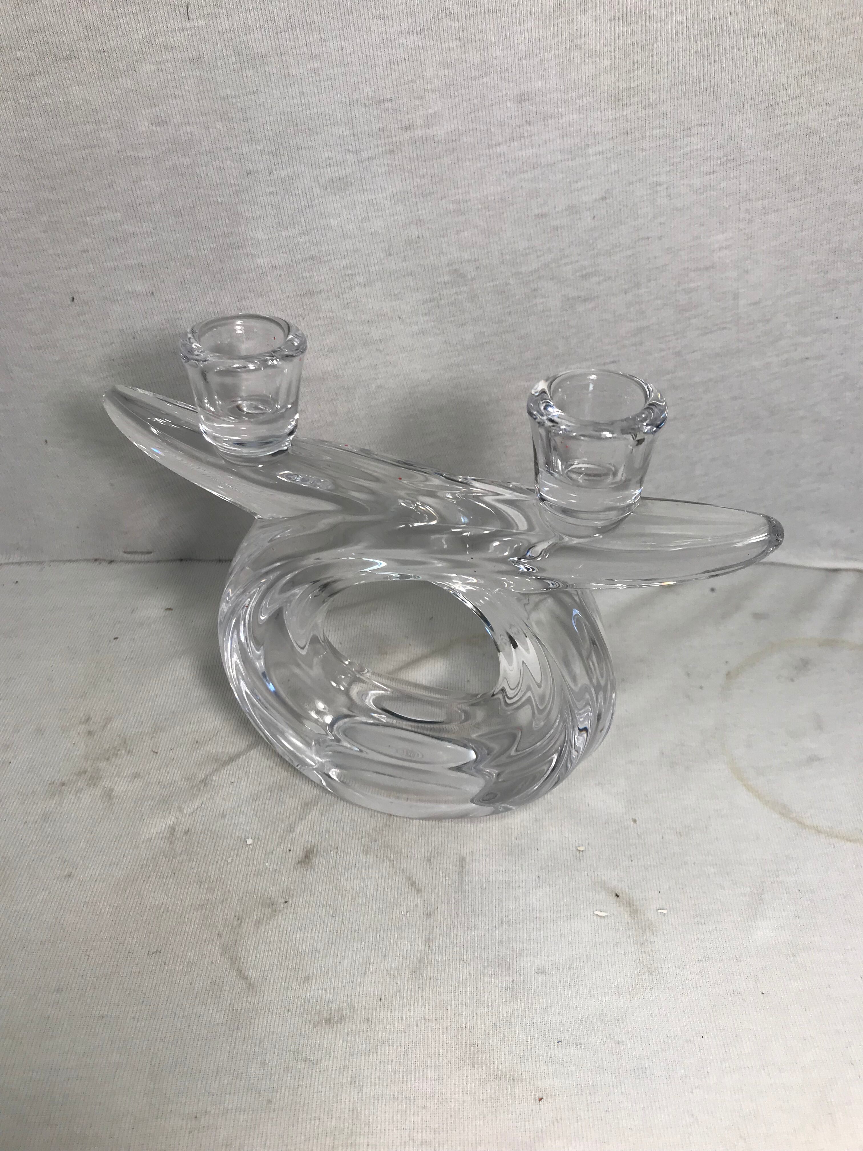 Old candlesticks in crystal crystal art Vannes France vintage