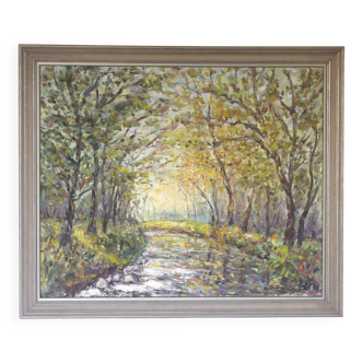Tableau peinture huile sur bois