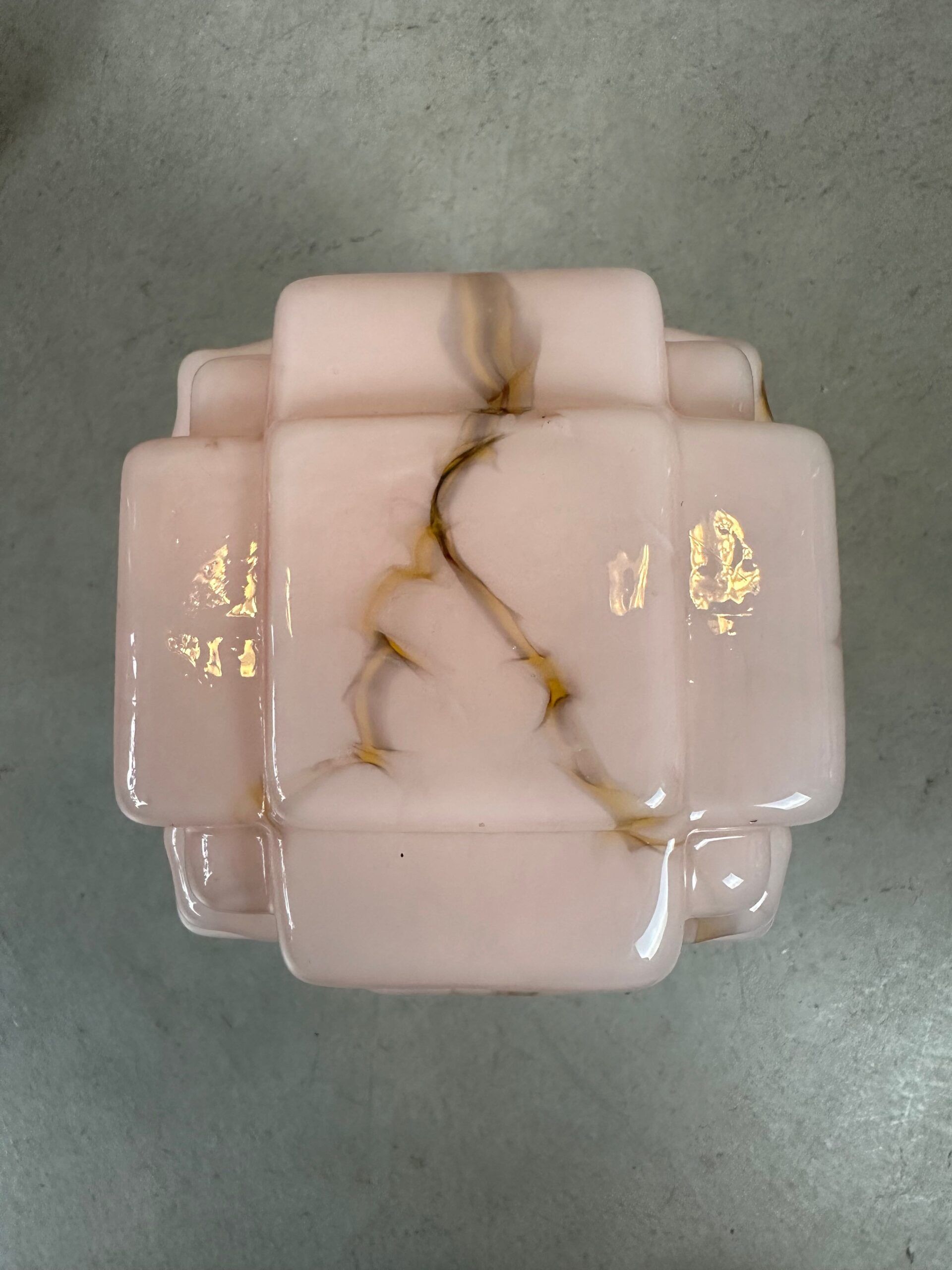 Art deco skyscraper – marbled pink opaline and brass