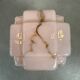 Art deco skyscraper – marbled pink opaline and brass