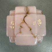 Art deco skyscraper – marbled pink opaline and brass