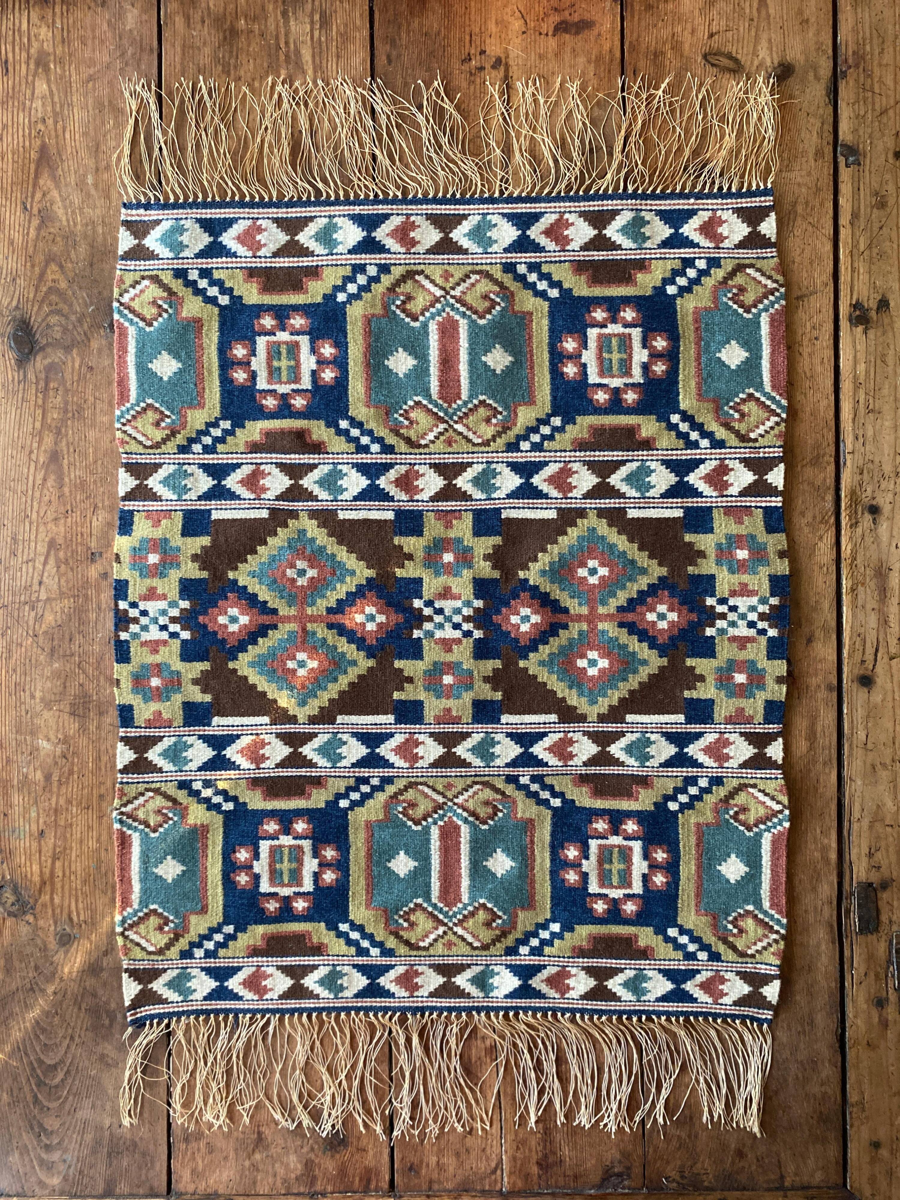 Tapisserie Röllakan artisanale suédoise, Suède, 19e siècle