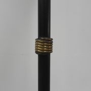 Standing vintage lamp with glass shade and perforated steel shade