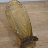 Large Art Deco yellow glass vase