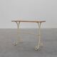20th century French bistro table with cast iron base and oak top