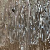 Midcentury ice glass plexi chandelier by kalmar