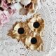 Low brass flower candle holder