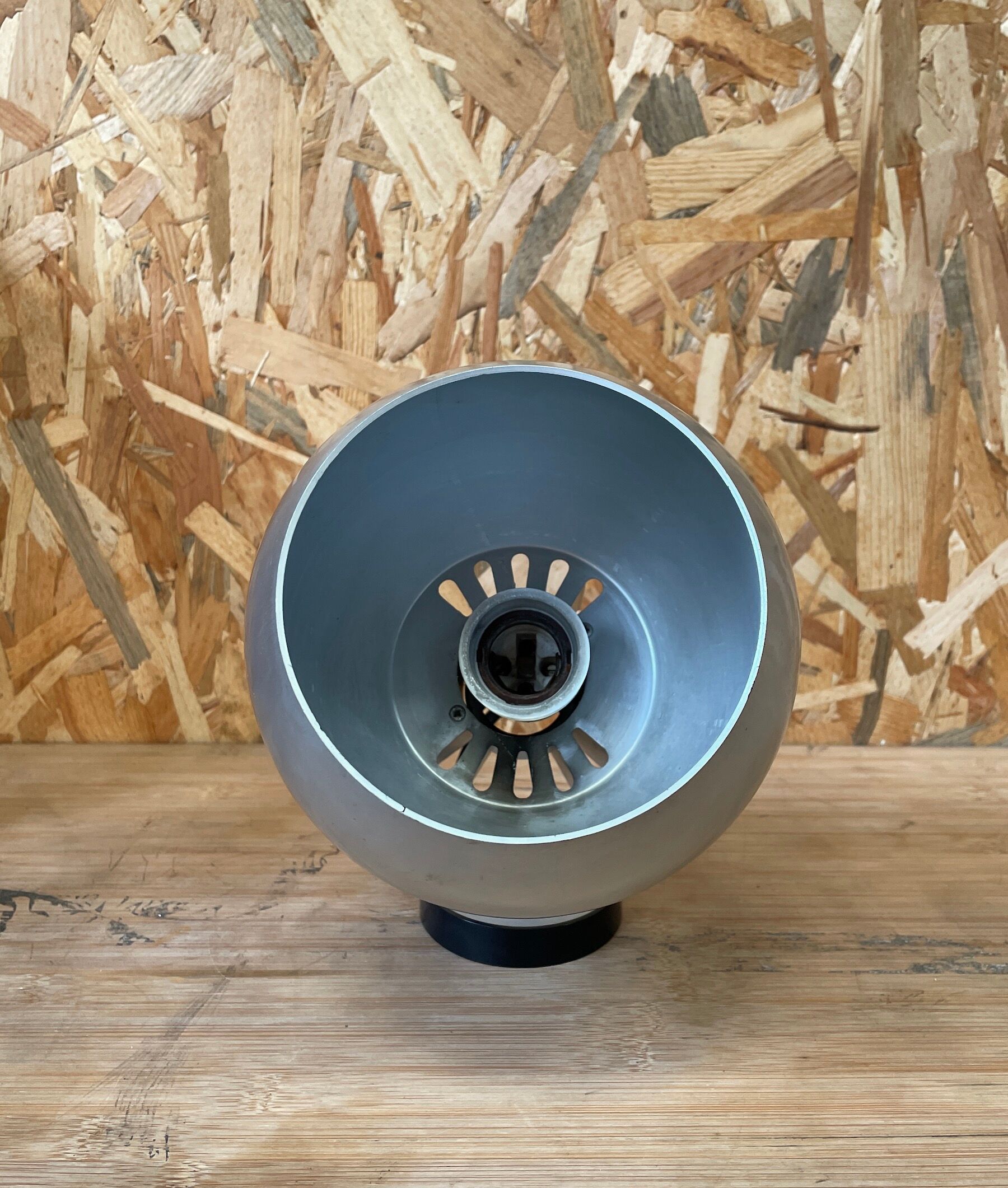 Brushed steel wall lamp from the 1970s - space age style