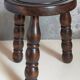 Vintage solid turned wood tripod stool