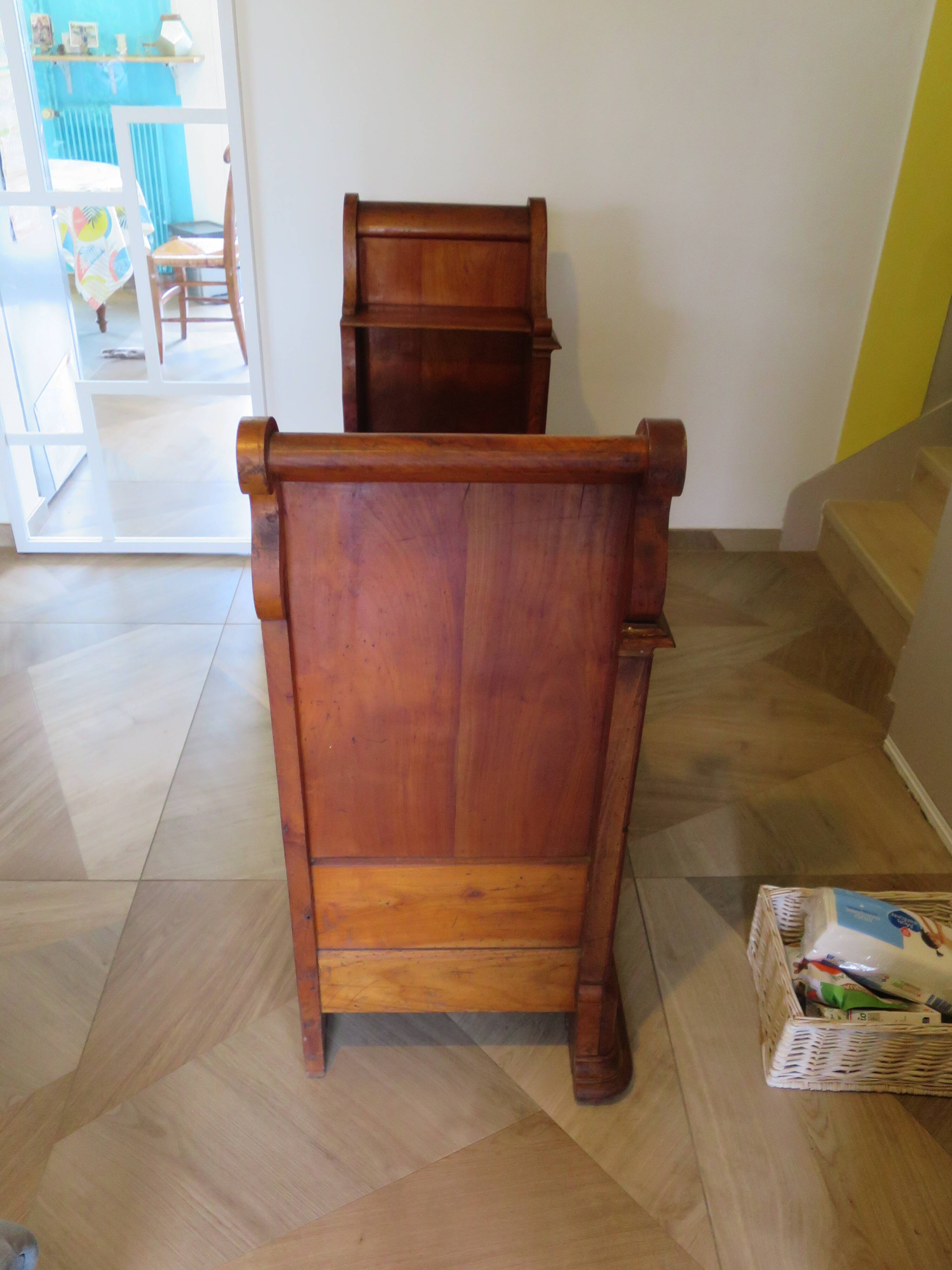 Antique trunk bench - Louis Philippe style - trunk seat - solid wood