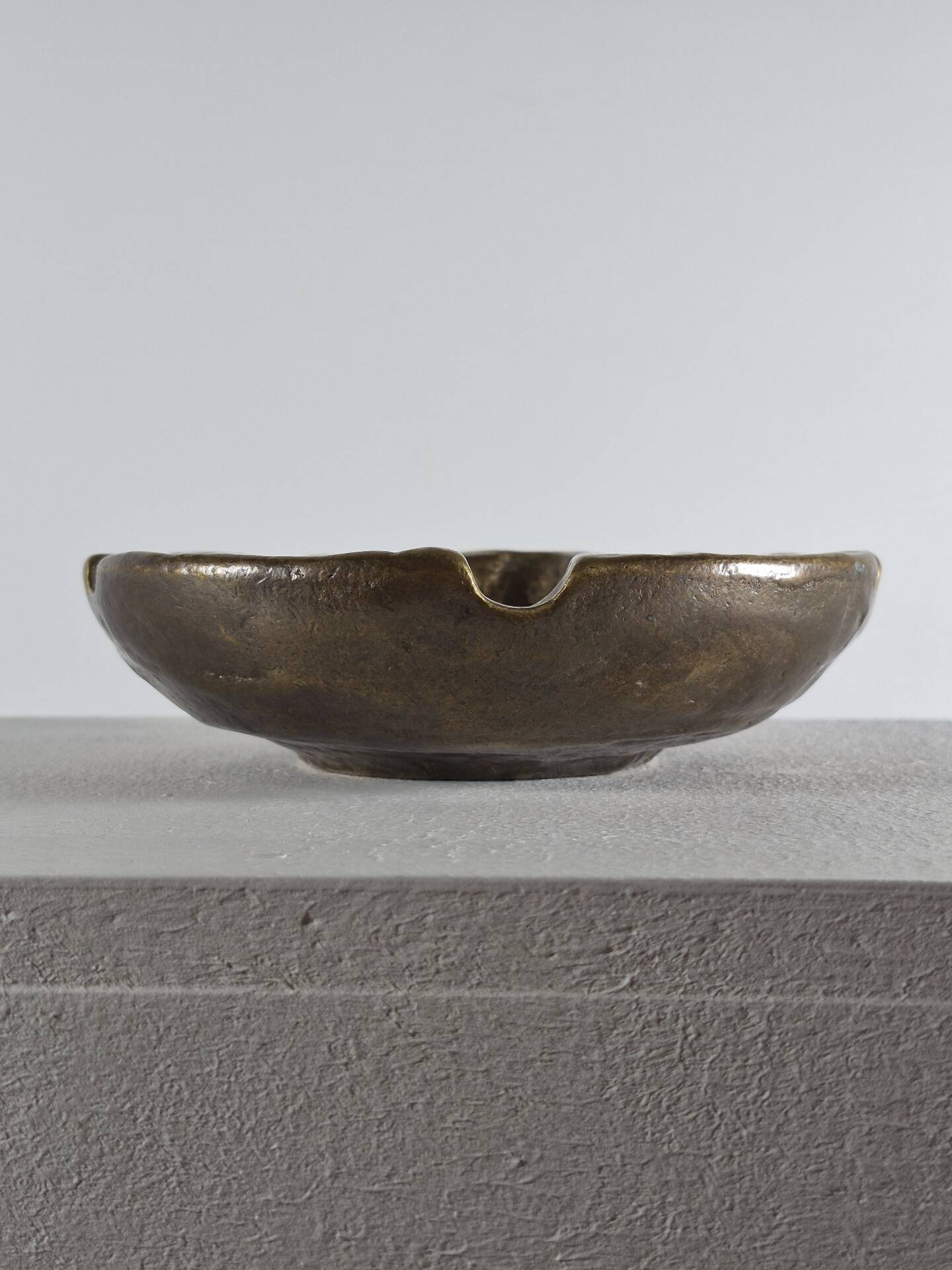 Vintage mid century brutalist brass ashtray