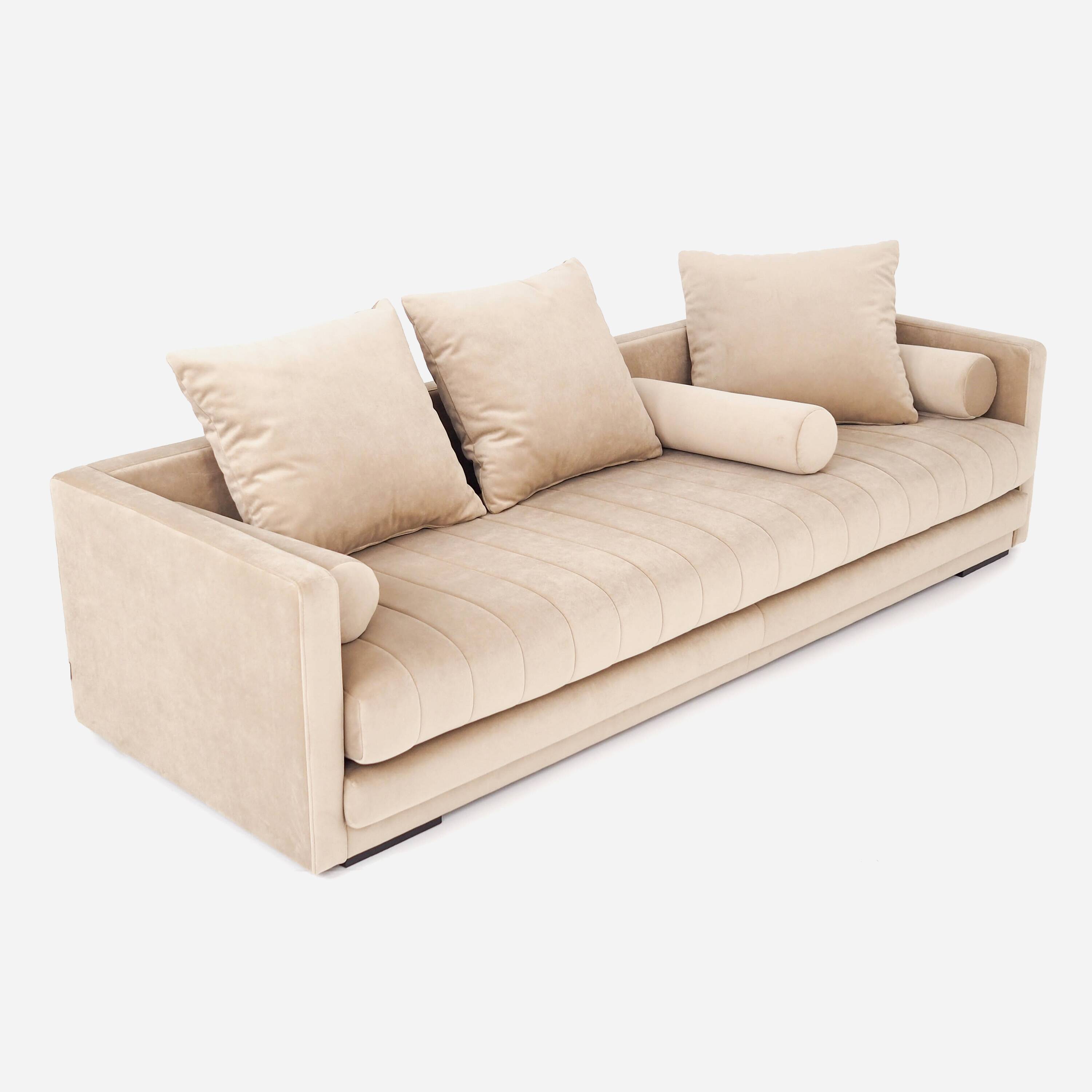 Sofa KOPENHAGA beige velour, Scandinavian design