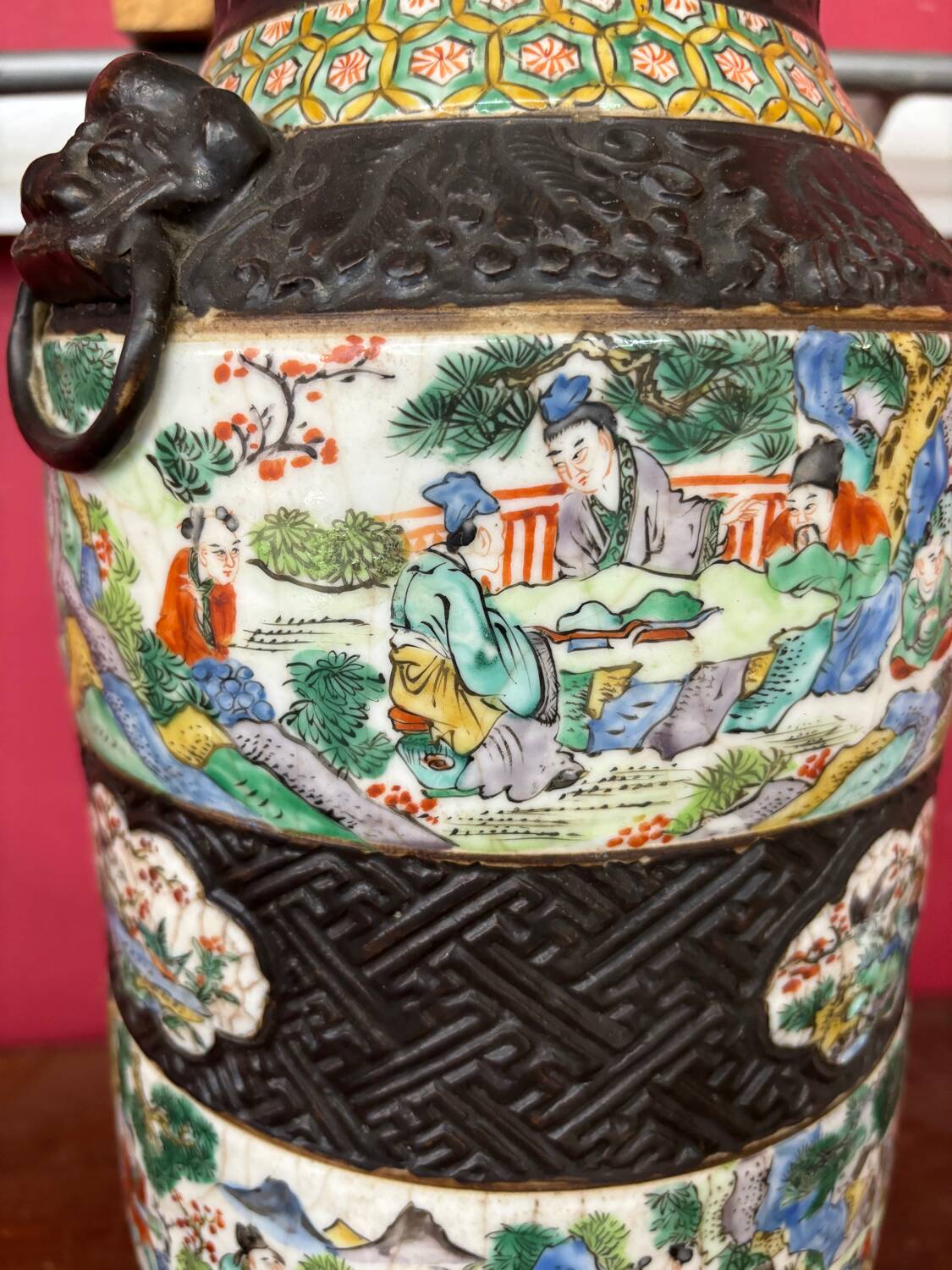 A Chinese famille rose porcelain vase called 'from Nanking' 19th century 55cm