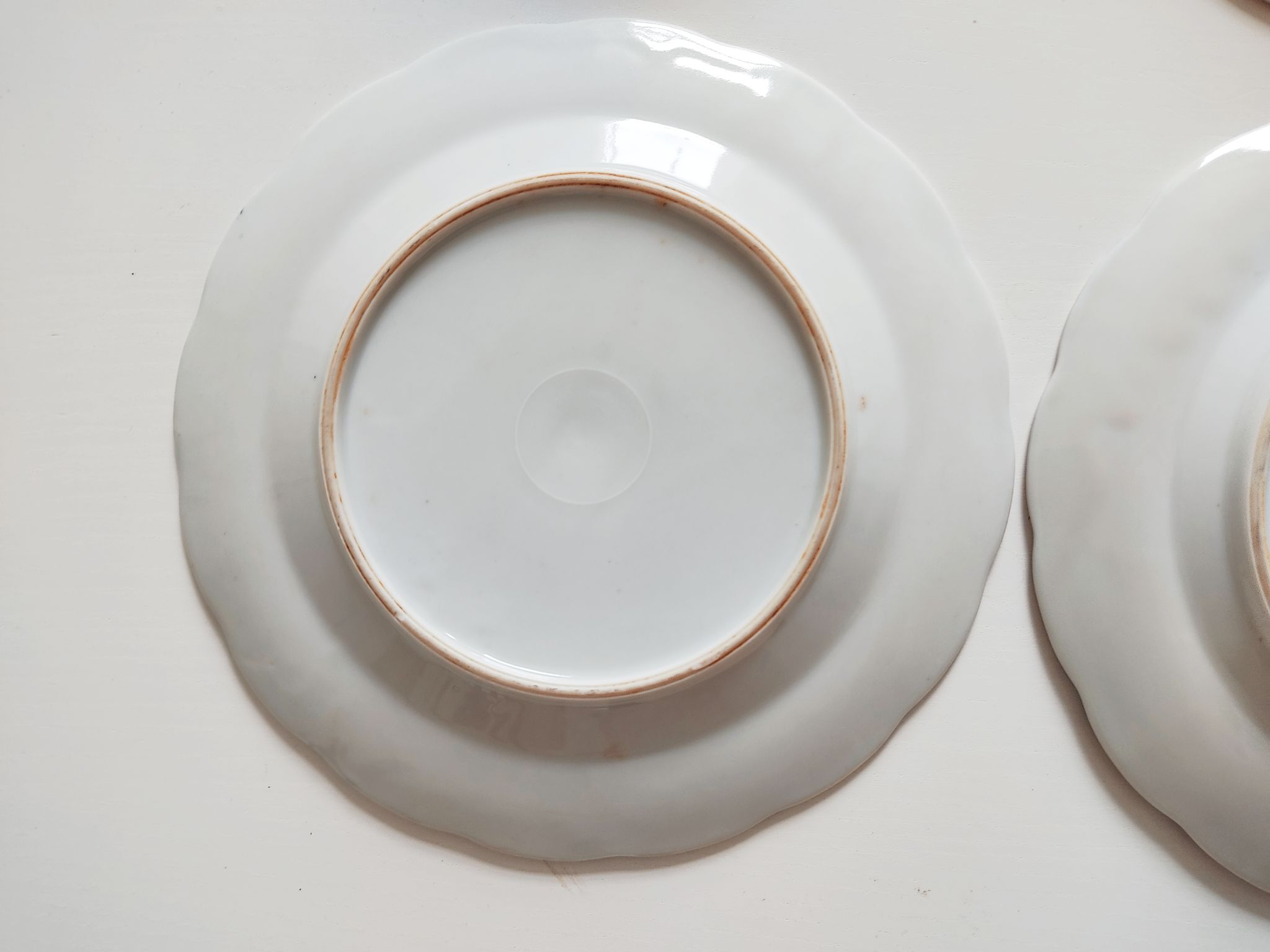 Set of 6 English porcelain dessert plates