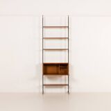 Italian vintage floor to celling wall unit with a bureau or a bar cabinet