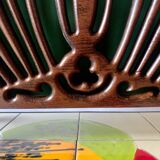 Vintage carved wooden magazine rack