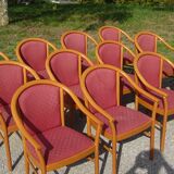 Beech and fabric chair