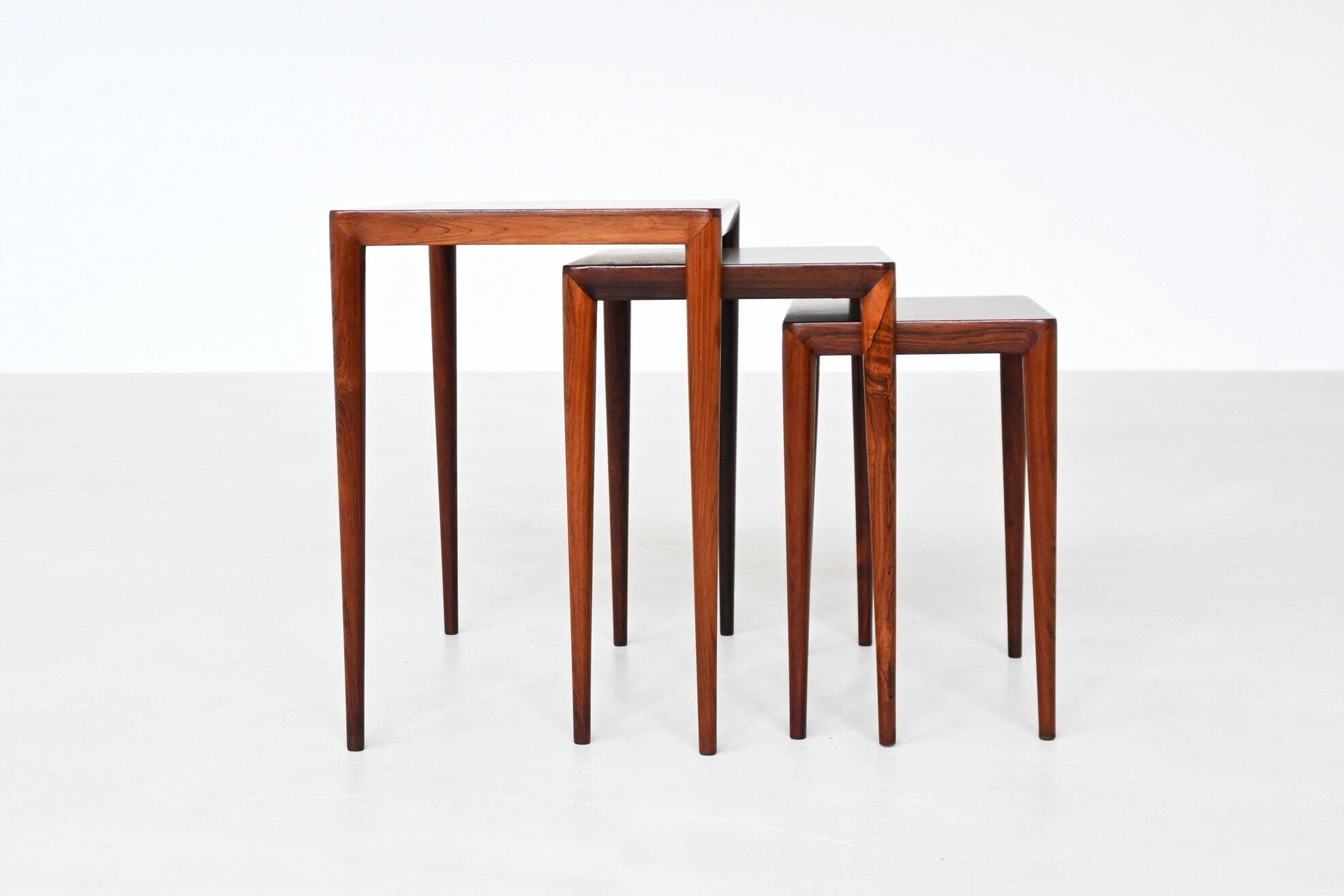 Severin Hansen nesting tables in rosewood Haslev Denmark 1960