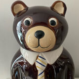 Vintage ceramic glazed bear biscuit jar