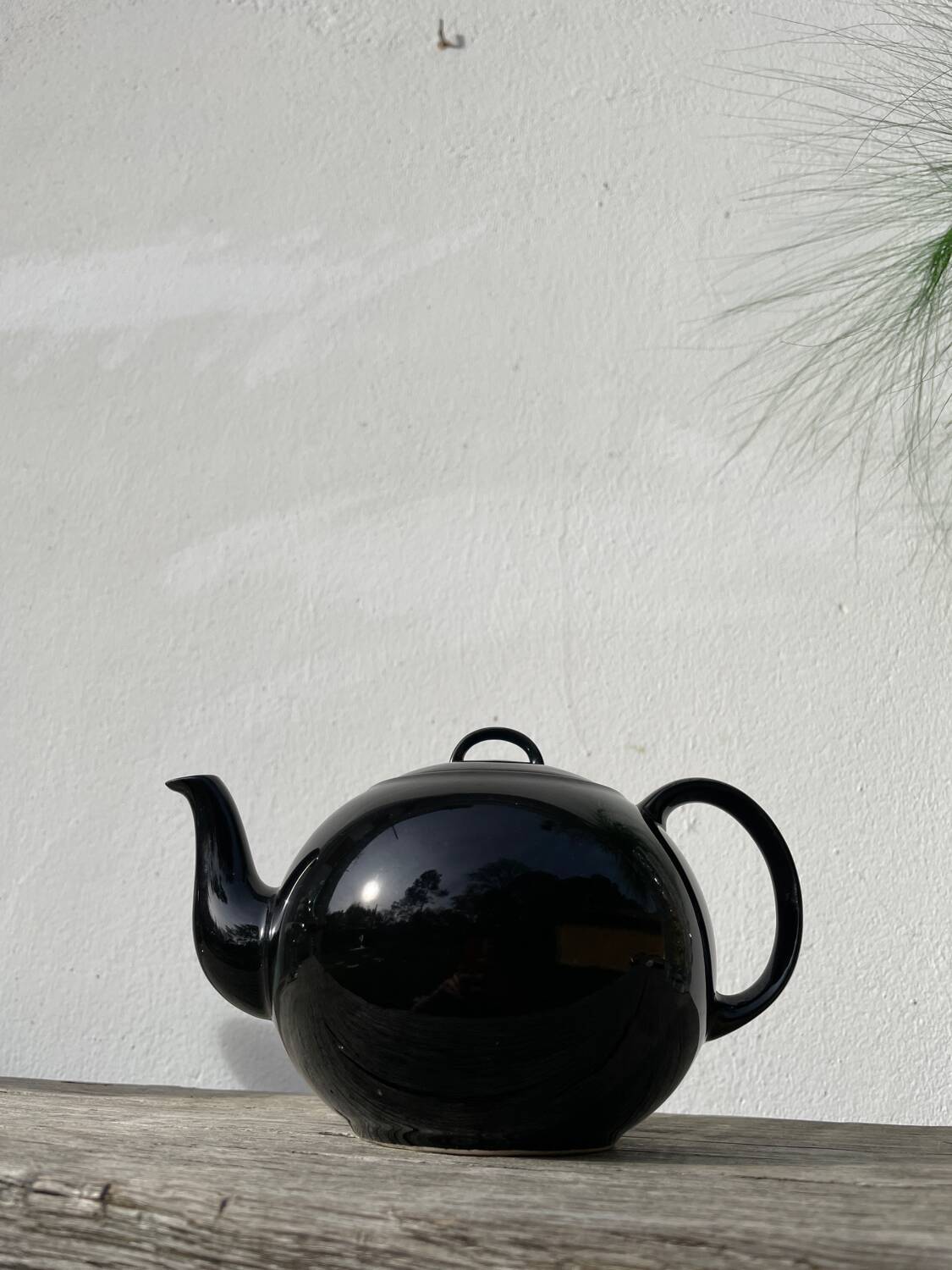 Black fine porcelain teapot