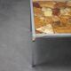 Table basse en résine et pierre chromée du milieu du siècle, années 1970, Allemagne