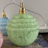 Art Deco triple globe waterfall pendant light