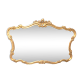 Miroir style Louis XV mouvementé baroque bois et stuc doré 85 x 122 cm