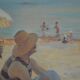 Painting beach scene by Alfred Victor Fournier 1909