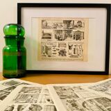 Lithographie gravure sur le coq de 1897