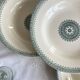6 deep plates, antique earthenware, ironstone from Creil and Montereau.