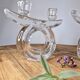 Pair of vintage Art Vannes crystal candlesticks – seventies design