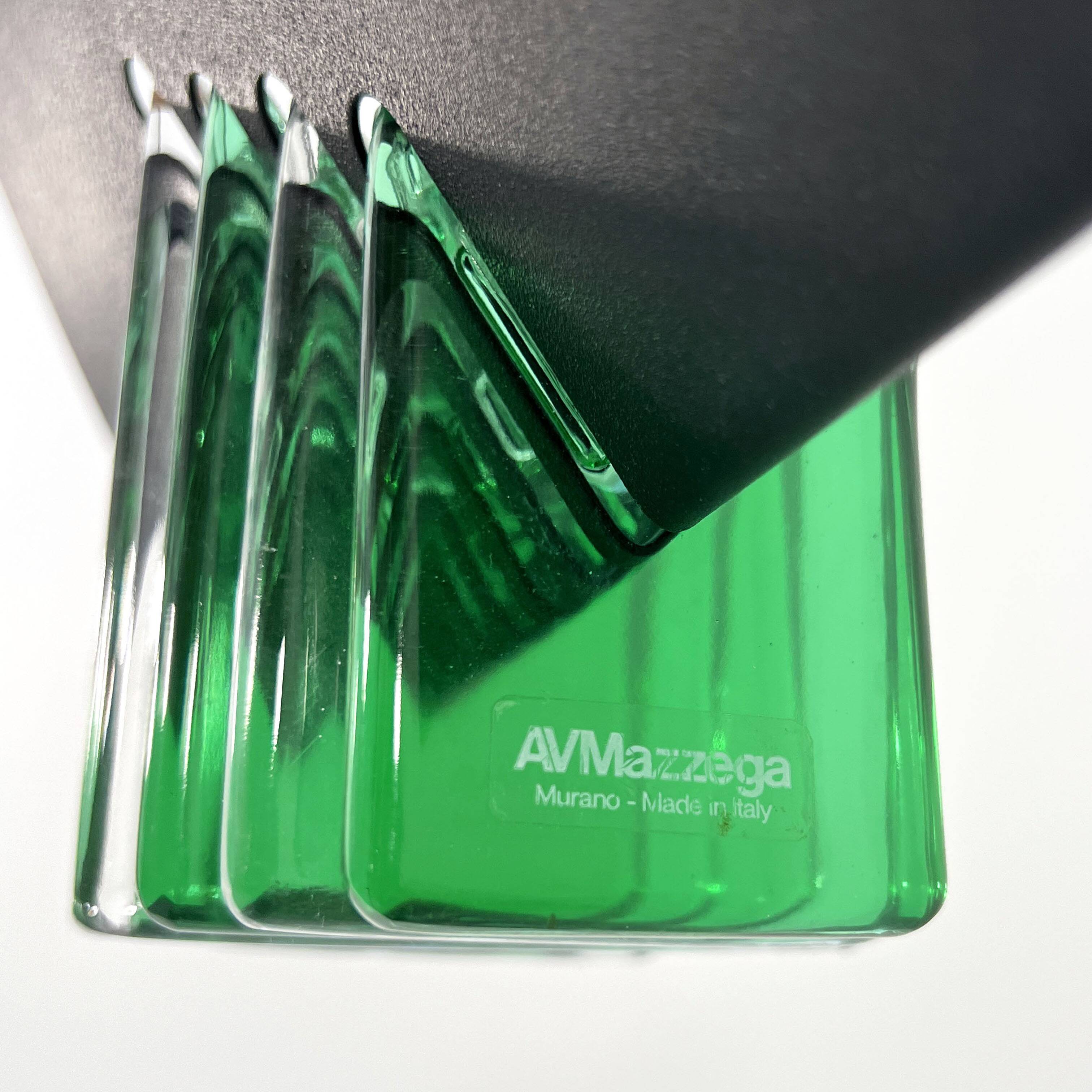 Green and White Murano Glass Pendant Light by Mazzega, 1970