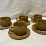 Set of 5 vintage stoneware cups