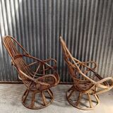 Wicker rattan armchair