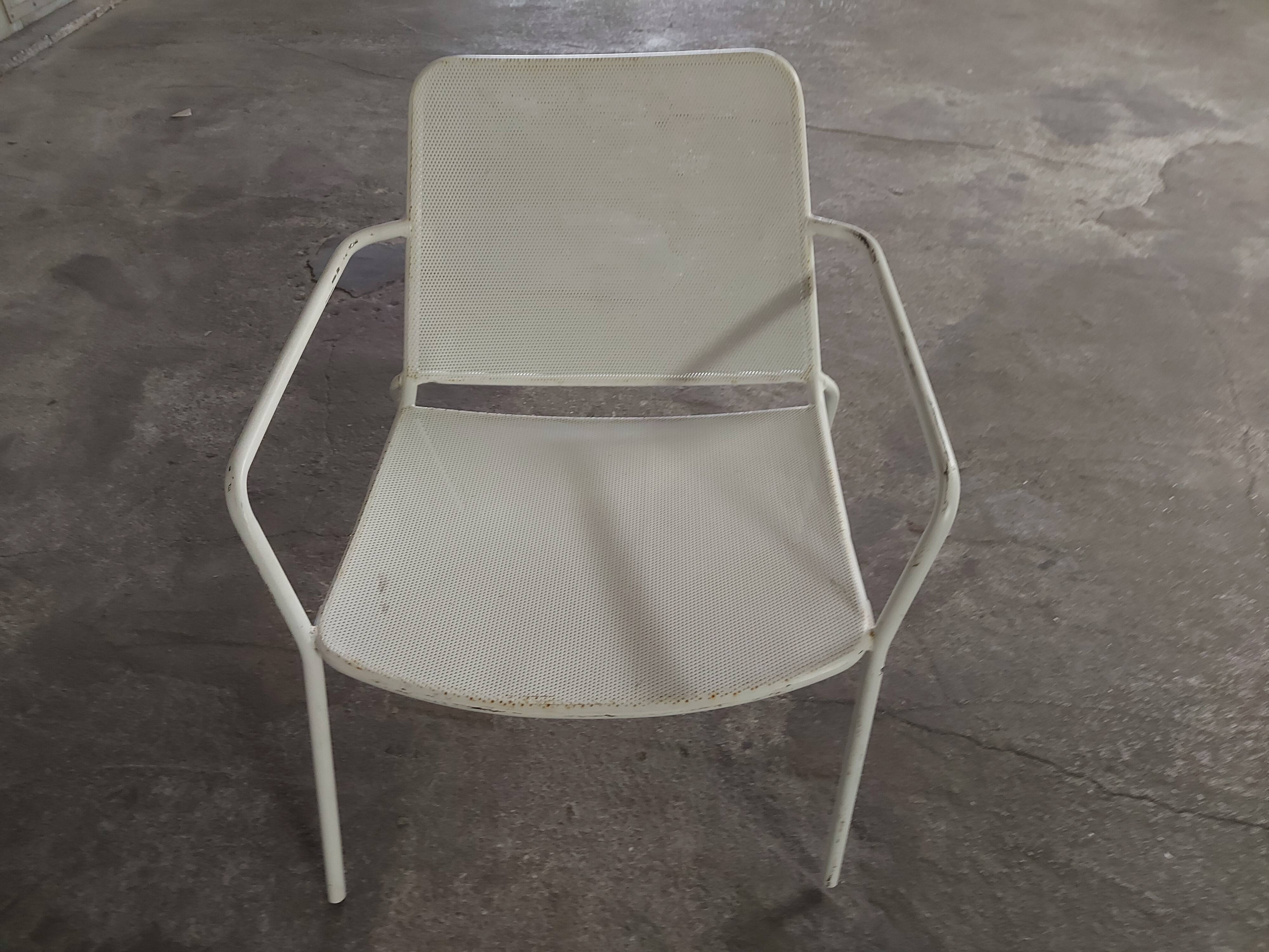 Vintage garden metal armchair