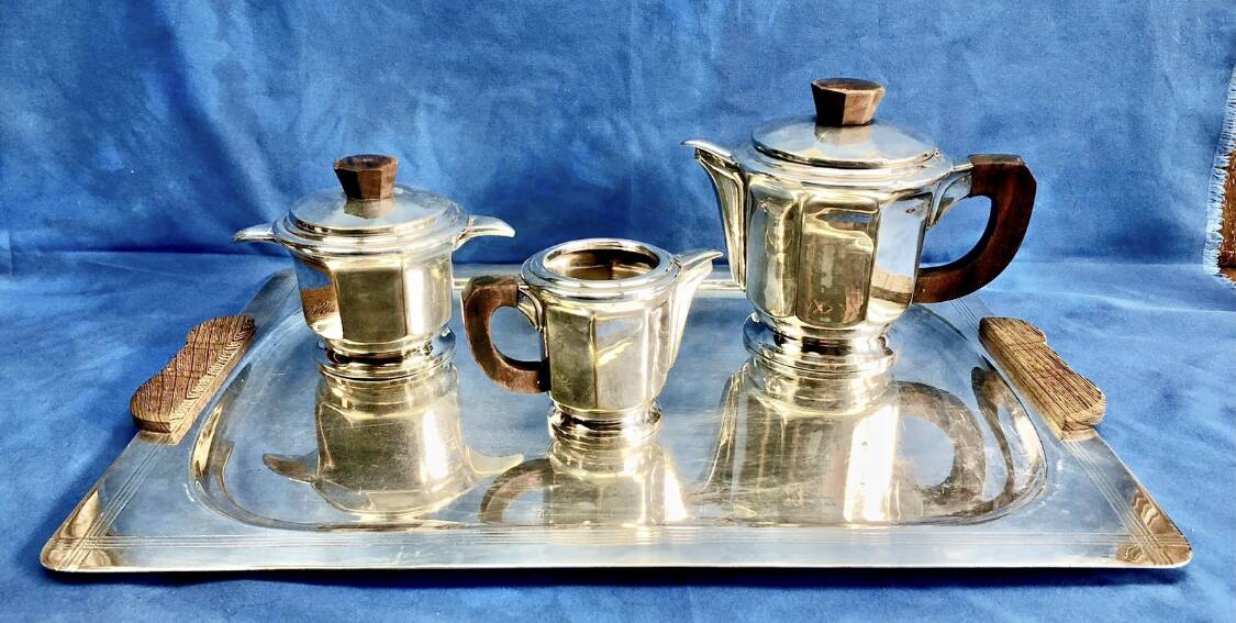 Ercuis silver-plated tea service Art Deco