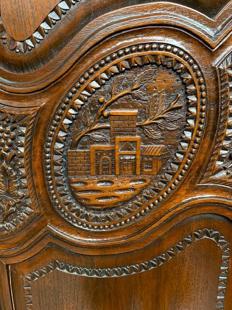 Norman wardrobe of ancient wedding. mahogany.