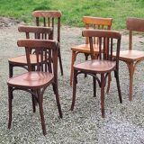 Set of 6 old bistro chairs Baumann and others