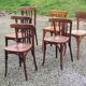 Set of 6 old bistro chairs Baumann and others