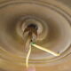 Suspension in brass and opaline country based 1960s/1970s