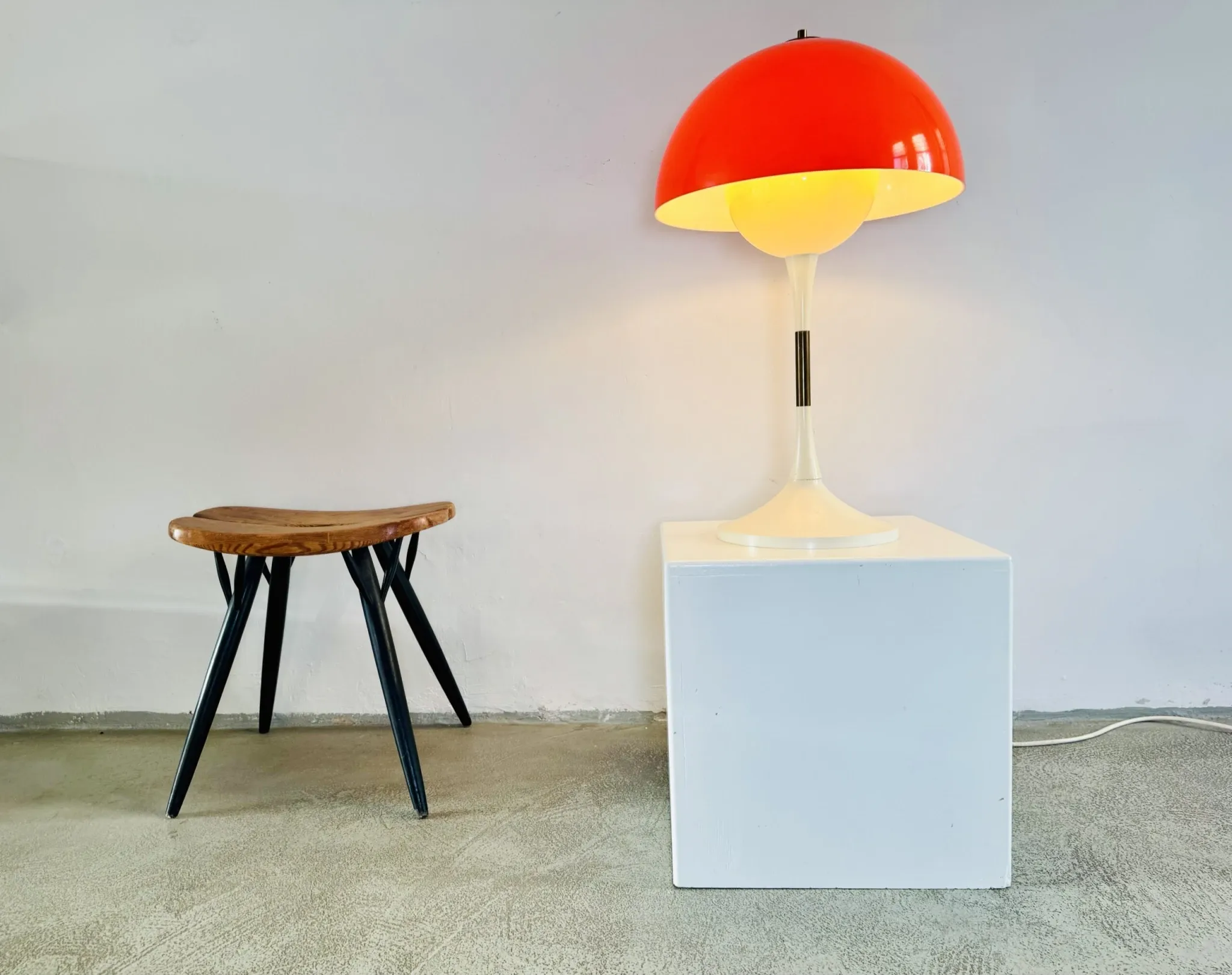 Mid-Century Trixel Table Lamp By Bent Karlby For Lyfa, Denmark 1970S
