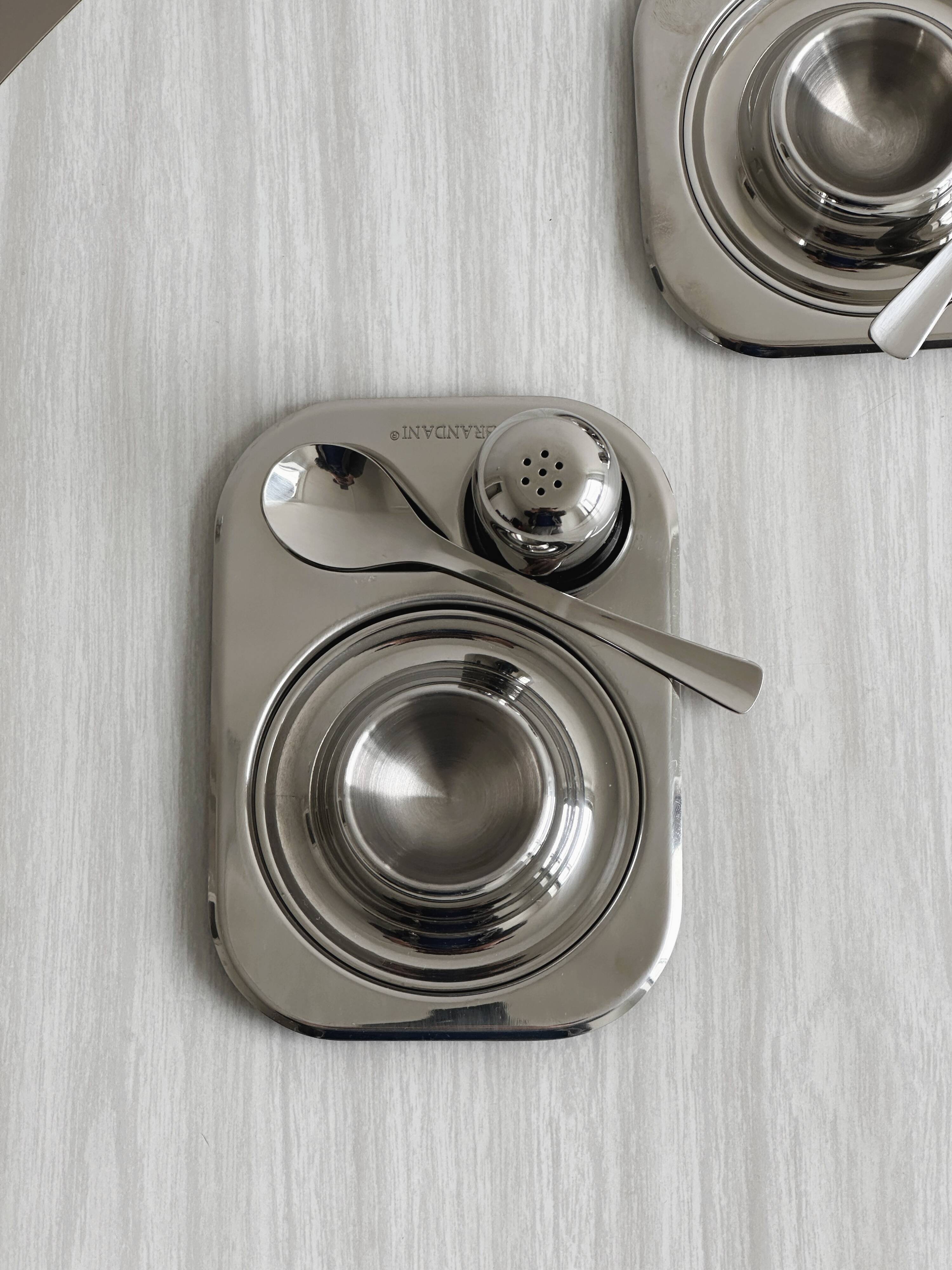 2 stainless steel egg cups