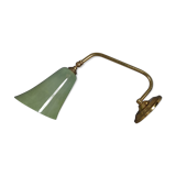 Wall lamp glass & brass vintage 50s