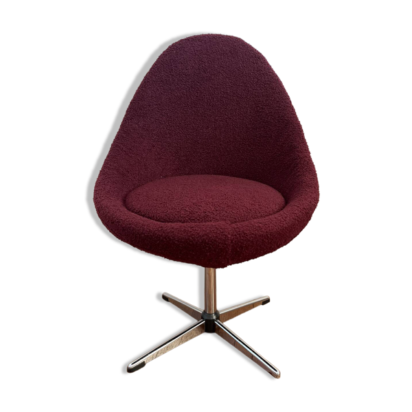 Fauteuil œuf vintage prune